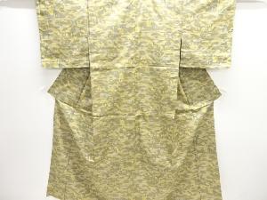 家屋に樹木模様織出し西陣お召着物